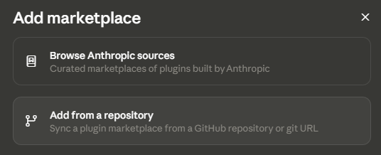 The Add from a repository option in the Claude desktop app