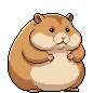 Animated pixel-art chunky hamster idle animation made with SpriteCook