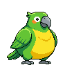 Animated pixel-art chunky parrot idle animation made with SpriteCook