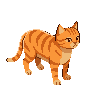 Animated pixel-art ginger cat idle animation made with SpriteCook