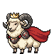 Animated pixel-art hero sheep idle animation made with SpriteCook