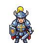 Pixel art paladin attack animation