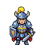 Pixel art paladin idle animation