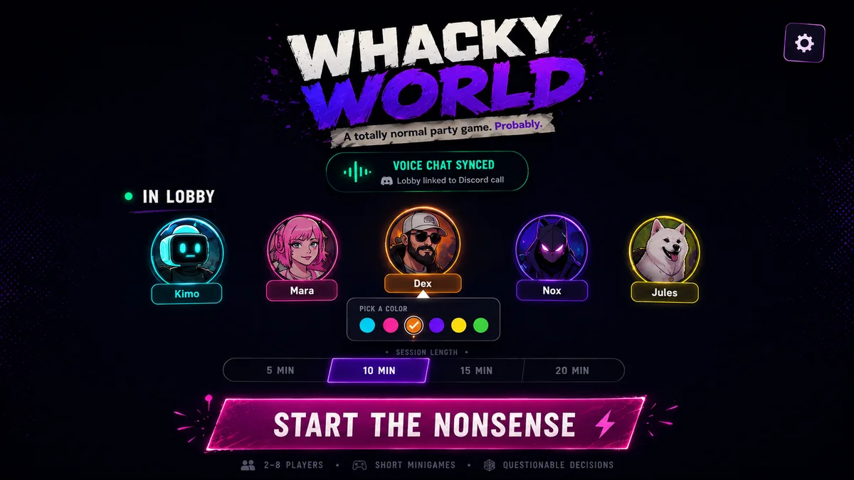 A full game lobby UI mockup generated with AI