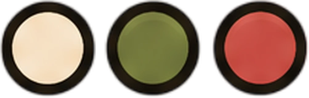 A radio button in normal, on, and off states for a Godot CheckButton