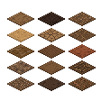 Isometric dirt tile set in pixel art
