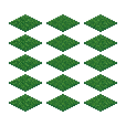 Isometric grass tile set in pixel art