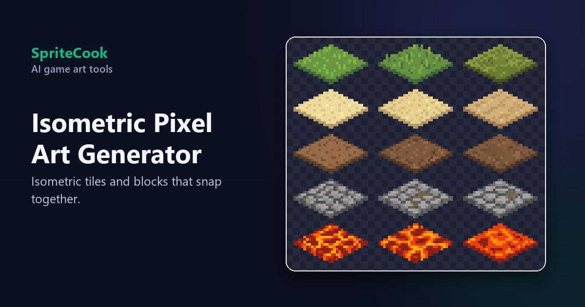 Isometric Pixel Art Generator: Tiles & Buildings | SpriteCook