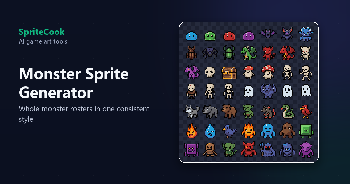 Monster Sprite Generator: Animated Enemy Packs | SpriteCook