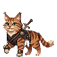 Pixel art rogue cat walk cycle animation