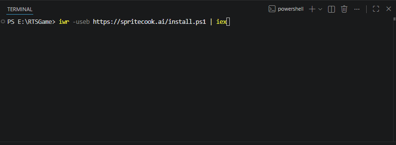 Terminal running the setup command