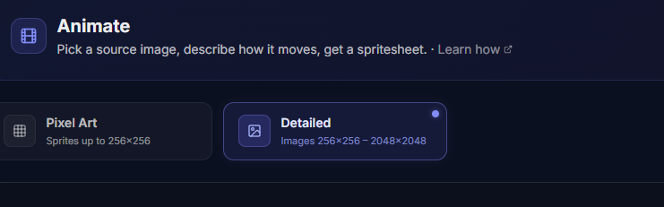 Animation mode toggle