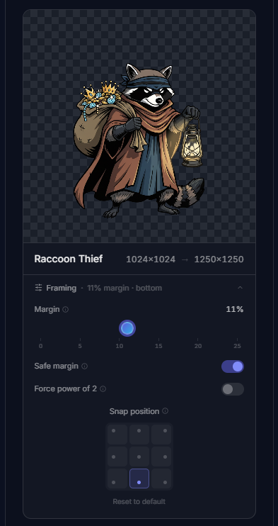 Reframing a detailed source image