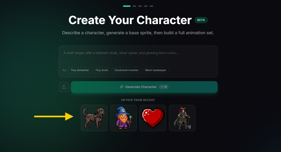 Select from recent generations