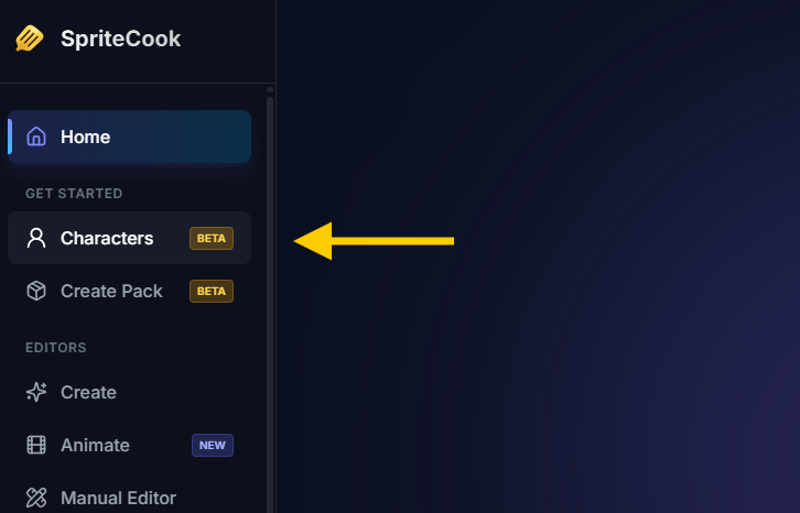 Navigate to Characters