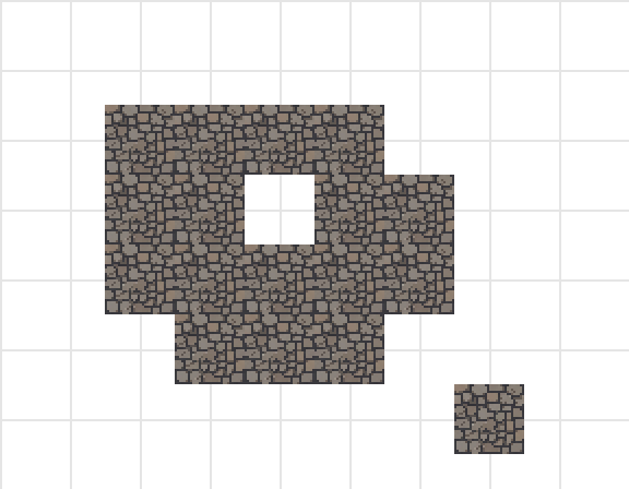 A map painted with a single repeating floor tile: the ground stops abruptly with no edges