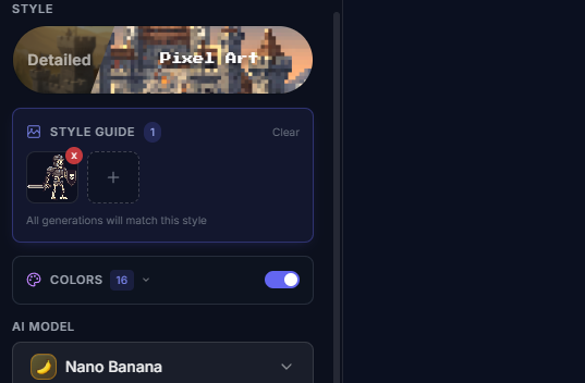 Style reference panel