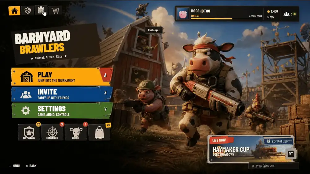 The generated game UI components implemented as a working responsive main menu in a game engine