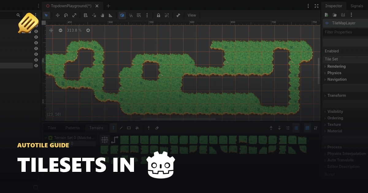 Make a Godot autotile tileset with AI and paint a map