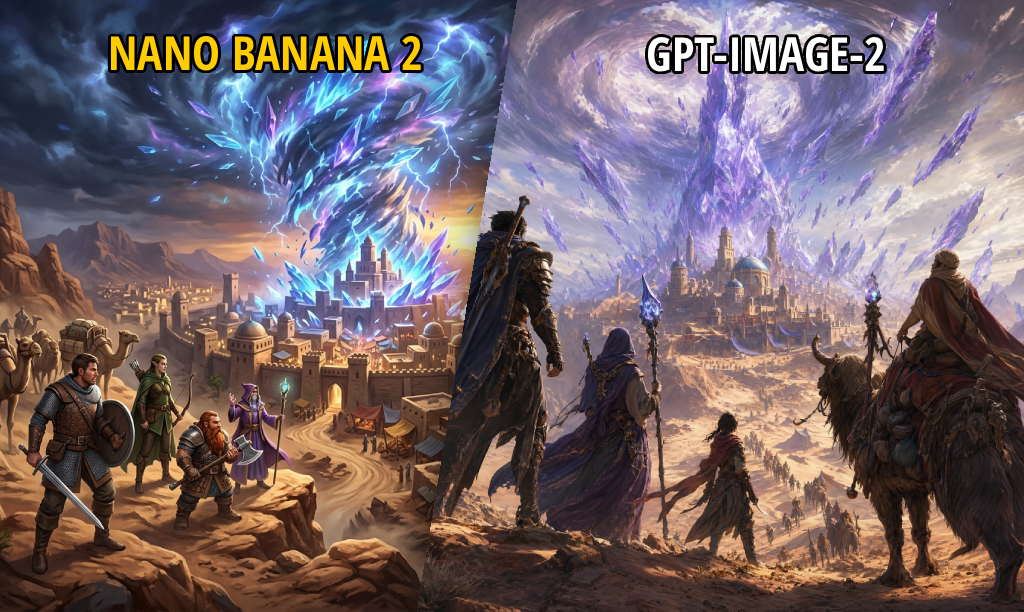 Detailed concept art comparison
