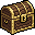 32 by 32 pixel art wooden treasure chest with gold trim