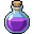 32 by 32 pixel art purple potion in a round bottle