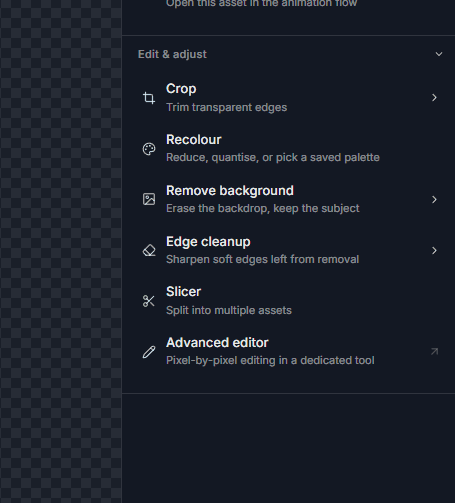Picking Slicer from the Edit and adjust menu