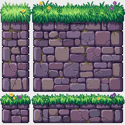 A platformer wall-and-floor tileset