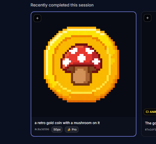Gold coin sprite generated in SpriteCook