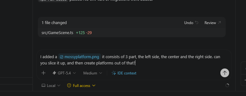 Platform sprite export options